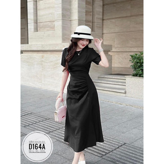BIGSIZE Đầm đi tiệc đơn giản nhún eo D164A