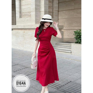 BIGSIZE Đầm đi tiệc đơn giản nhún eo D164A