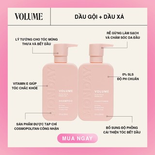 Combo Gội Xả dành cho tóc dầu bết dễ bị xẹp Monday Volume 354ml/chai