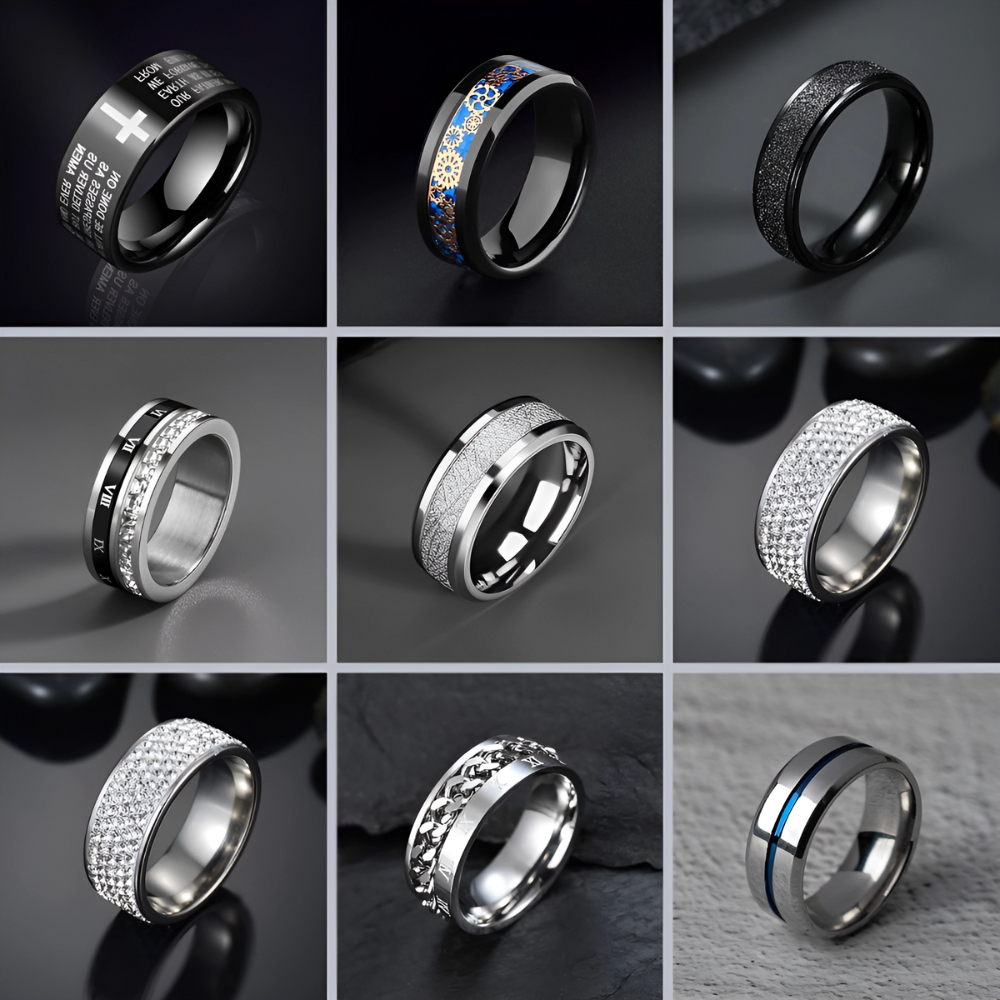 Nhẫn Titan Không Gỉ Thời Trang Karin Accessories Màu Bạc Cao Cấp - Nhẫn Trơn Nam Nữ Thiết Kế Đơn Giản Nhiều Lựa Chọn