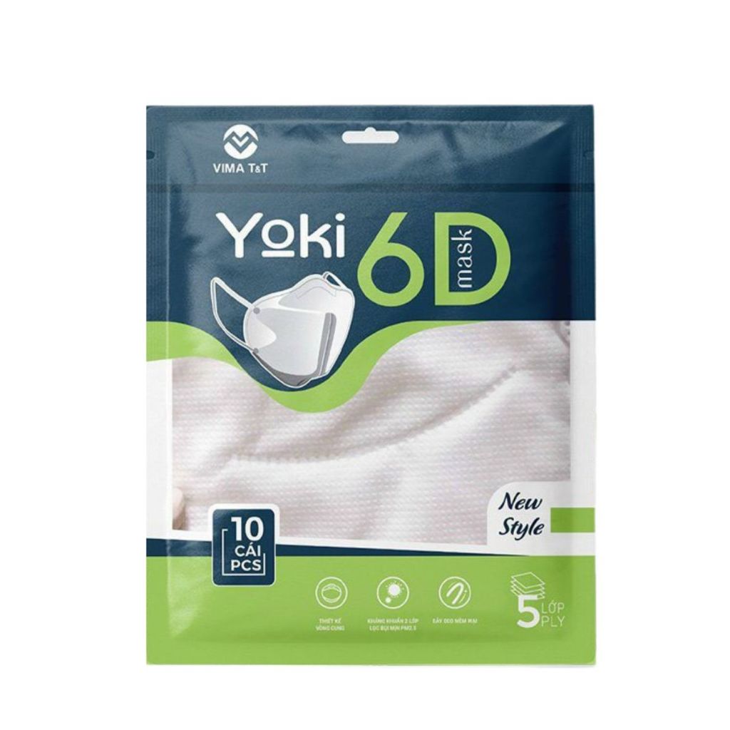 Khẩu Trang 6D YOKI 5 LớpFREESHIP Khẩu Trang Y Tế 2.5PM Kháng Khuẩn Chống