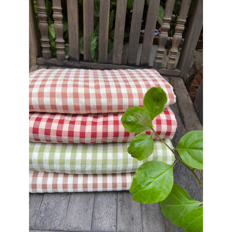 vải đũi pha linen caro các màu