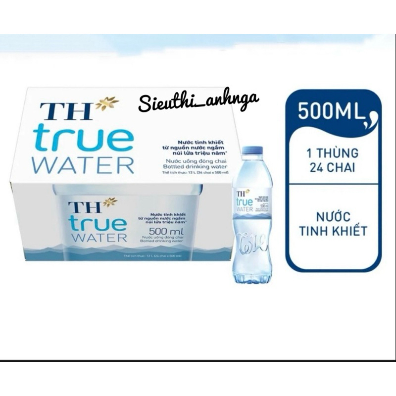 Thùng 24 Chai Nước Suối TH True Water 500ml