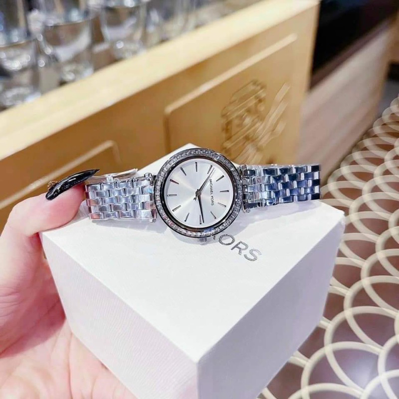 Đồng Hồ Nữ  Michael Kors MK3364  Máy Quartz  Mặt Tròn Vuông Siz 33mm Dây Thép Không Gỉ