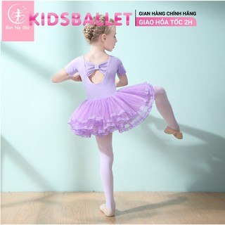 Váy múa ba lê côc tay kidsballet váy múa liền lưng nơ đầm múa ba lê cho bé đầm múa cho bé váy múa cho bé đầm