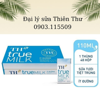 thùng 48 hộp sữa TH TRUE MILK có đường/ít đường/không đường 110ml