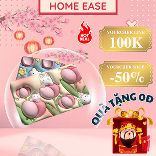 Thảm lau chân in hình 3D siêu cute mẫu hot 2023, thảm chùi chân thấm nước 3s GANA, kích thước 40*60CM