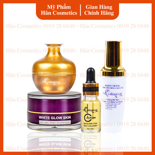 Bộ dưỡng da ngày và đêm - Kem sâm vàng serum c kem lạnh ủ face dưỡng ẩm trắng da mờ tàn nhang NCollagen Hân Cosmetics