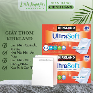 (Tách Lẻ) Giấy Thơm Quần Áo Kirkland Signature 4 in 1 Premium Fabric Softener Sheet 4 in 1 Hương Fresh Scent