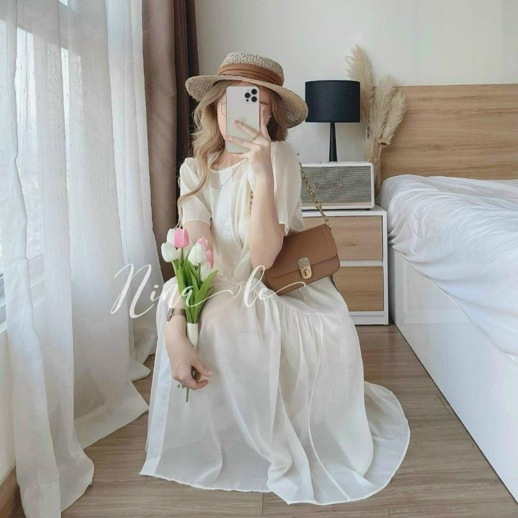 Đầm bánh bèo ánh kim