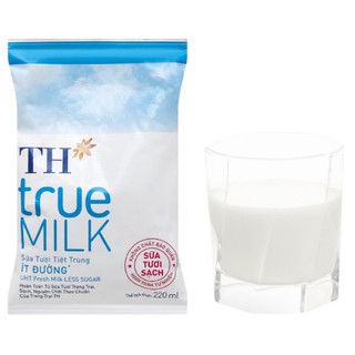 Sữa tươi tiệt trùng TH truemilk ít đường/ có đường / không đường túi 220ml