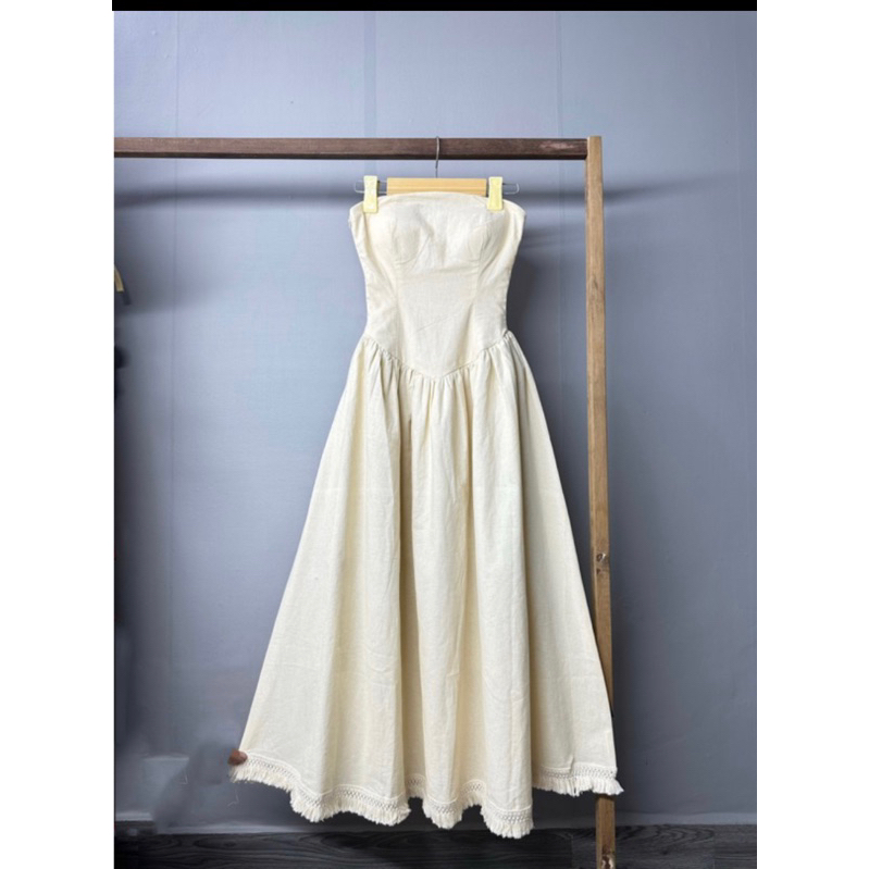 Đầm Linen Cúp Ngực Tua Rua | BigBuy360 - bigbuy360.vn