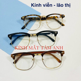  Kính viễn thị lão thị đọc sách  đi đường kính nửa gọng thời trang mắt kính đã có độ sẵn từ 0-6 độ 