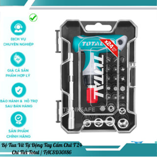 Bộ Tua Vít Tự Động Tay Cầm Chứ T 24 Chi Tiết Total / TACSD30186 / Có Hộp Bảo Quản / Thép Cr-v