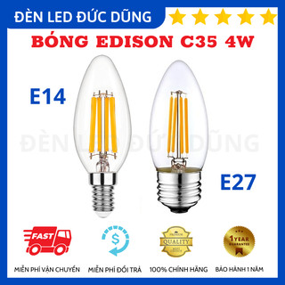 BÓNG LED EDISON C35 4W ĐUI E14-E27 (BẢO HÀNH 1 NĂM)