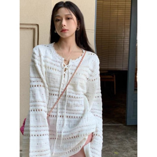 áo váy len lưới dáng thụng tay loe (678#)