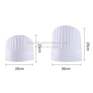 Set 50 cái Mũ bếp giấy, mũ bếp trưởng, mũ giấy đầu bếp mái vòm, mũ giấy vải không dệt hàng dầy 80gr