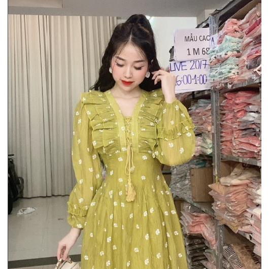 ĐẦM BABYDOLL THIẾT KẾ PHỐI BÈO HỌA TIẾT HOA G36
