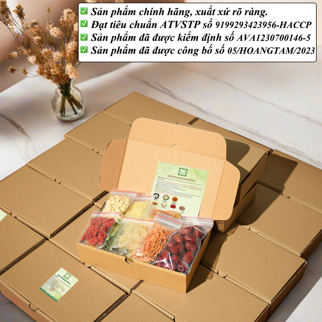 Chè dưỡng nhan 15 vị - Set 500G, nấu 25 đến 30 chén, nguyên liệu thượng hạng