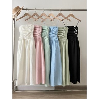 Đầm 2 dây maxi chất dũi gân dáng dài tiểu thư D26