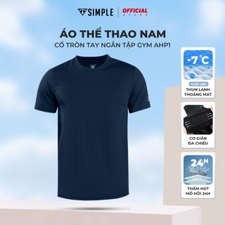 Áo Thể Thao Nam TSIMPLE cổ tròn tay ngắn tập gym phối lưới thun lạnh thoáng mát co giãn chuẩn form AHP1