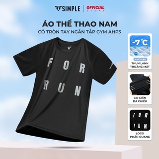 Áo Thể Thao Nam TSIMPLE cổ tròn tay ngắn tập gym vải thun lạnh thoáng mát co giãn chuẩn form For Run MSSAHP3