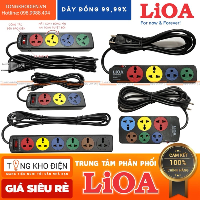 Ổ CẮM ĐIỆN LIOA Công suất 2200W,Dây nguồn 100% đồng