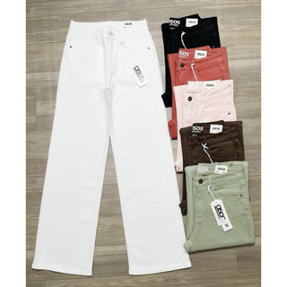 Quần jean ống suông dài xuất khẩu co giãn