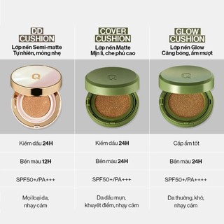 Phấn nước Glamrr Q Long Wear DD Cushion Và Vegan Super Glow / Super Cover Cushion - Bản Nâng Cấp Từ Cushion Gilaa
