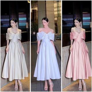 ĐẦM XOÈ DÀI BẸT VAI ĐÍNH ĐÁ NGÀN SAO