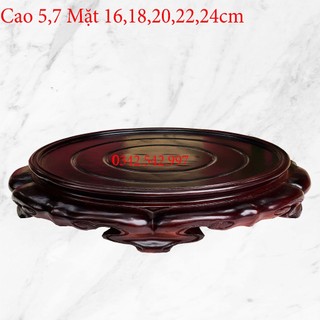 Đế kê bát hương,kỷ sen nguyên khối gỗ hương cao 5,7cm