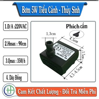Bơm nước 5w cho quạt hơi nước ,tiểu cảnh, bể cá 100% dây đồng