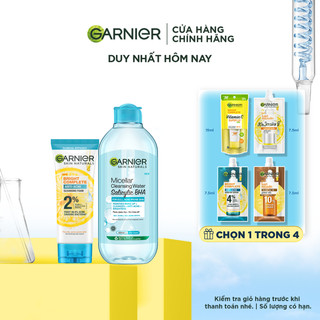 Bộ sản phẩm làm sạch, giảm mụn và sáng da dành cho da dầu mụn Garnier Bright Complete Anti-Acne (mới)