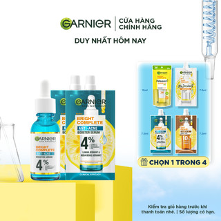 Bộ dưỡng chất ngăn ngừa, giảm mụn mờ thâm dành cho da dầu, mụn Garnier Bright Complete Serum