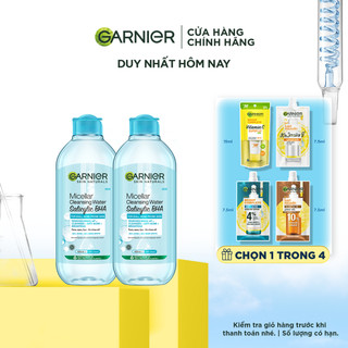 Bộ 2 Nước tẩy trang Garnier Cho Da Dầu Mụn Salicylic BHA Micellar 400ml x 2 (mới)