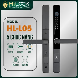 Khoá cửa vân tay Hilock HL-05 cửa nhôm, nhôm xingfa, nhựa lõi thép, cửa bản mỏng dùng APP Tuya Smart