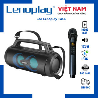 Loa Lenoplay T416 PRO Kèm Mic Hát Karaoke, Bluetooth 5.3 Công Suất 60W Max 120W Bass Mạnh, Dung Lượng Pin 10000 mAh