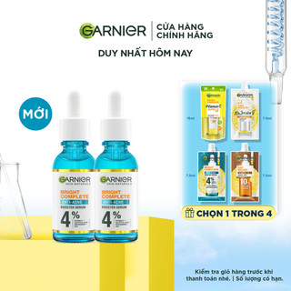 Bộ đôi dưỡng chất cho da dầu mụn Garnier Bright Complete Anti-Acne Serum 4%  30mlX2