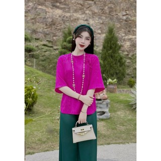 Mã áo lẻ ,Pháp phục đi chùa tay lỡ khuy chéo Đồ ba ba cách tân cổ tròn nơ chéo, duyên dáng Size 40-65kg,4 size S,ML,XL