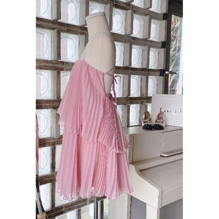 Đầm hồng cổ yếm dập ly 🎀