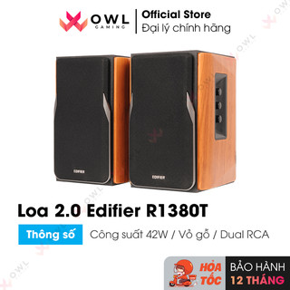Loa bookshelf edifier r1380t - công suất 42w | vỏ gỗ cổ điển | đầu vào rca kép