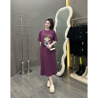 Váy thun dáng dài, đầm suông bầu chất cotton Gemmy Shop in hình Girl
