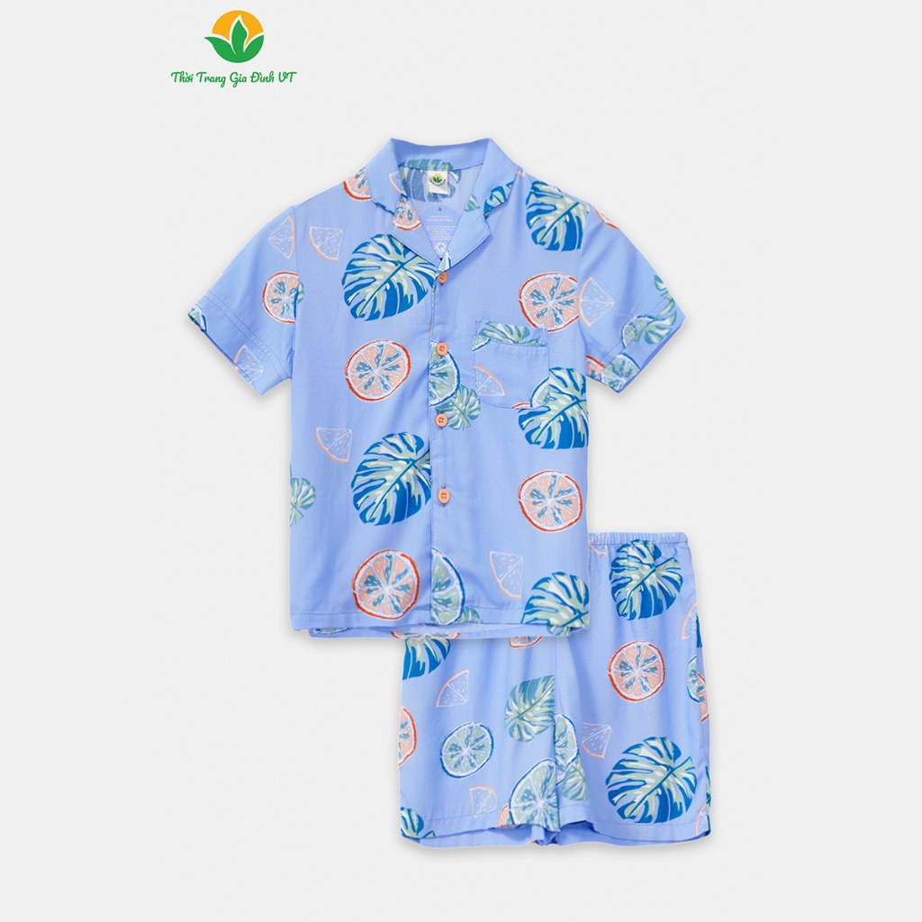 Bộ pijama lanh nam Việt Thắng quần đùi áo cộc tay , bộ đồ đi biển gia đình  - B03.2412