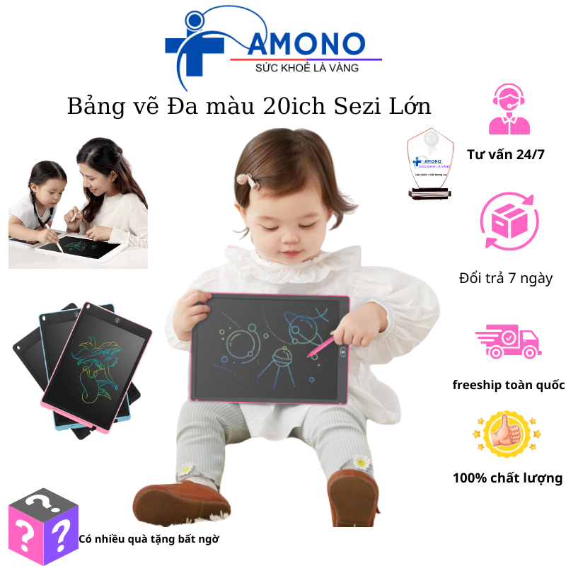 Bảng Vẽ 20ich Điện Tử 3D Tự Xóa Màn Hình LCD Thông Minh Dải Màu Sắc Nét