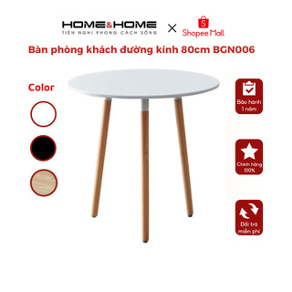 Bàn Eames tròn đường kính 80cm chân gỗ dùng làm bàn ăn bàn cafe Bàn decor