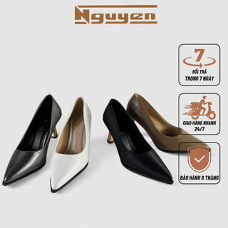 Giày palm nữ cao gót 8p mũi nhọn thời trang kiểu dáng basic Nguyễn Gia N149