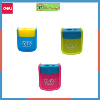  Gọt chì chuốt Chì Mini 2 lưỡi dao Deli chuốt chì và chuốt sáp dầu R00300 màu tươi sáng dễ sử dụng 