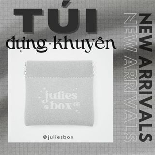  Túi Đựng Khuyên Tai Trang Sức Vải Nhung Màu Xám Có Nam Châm Đóng Mở  KHÔNG KÈM HỘP THIẾC  Bag Julies Box 