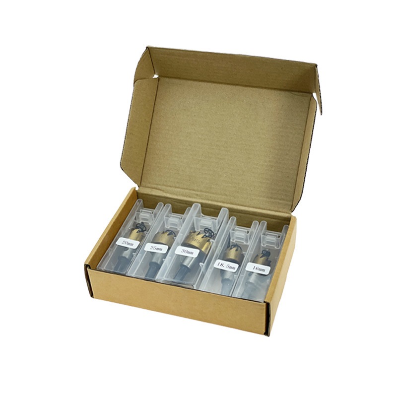 Bộ 5 Mũi KhoanCó Mũi Định Tâm, Mũi Khoét Kim Loại Thép HSS 6542 Kích Thước 16-30mm