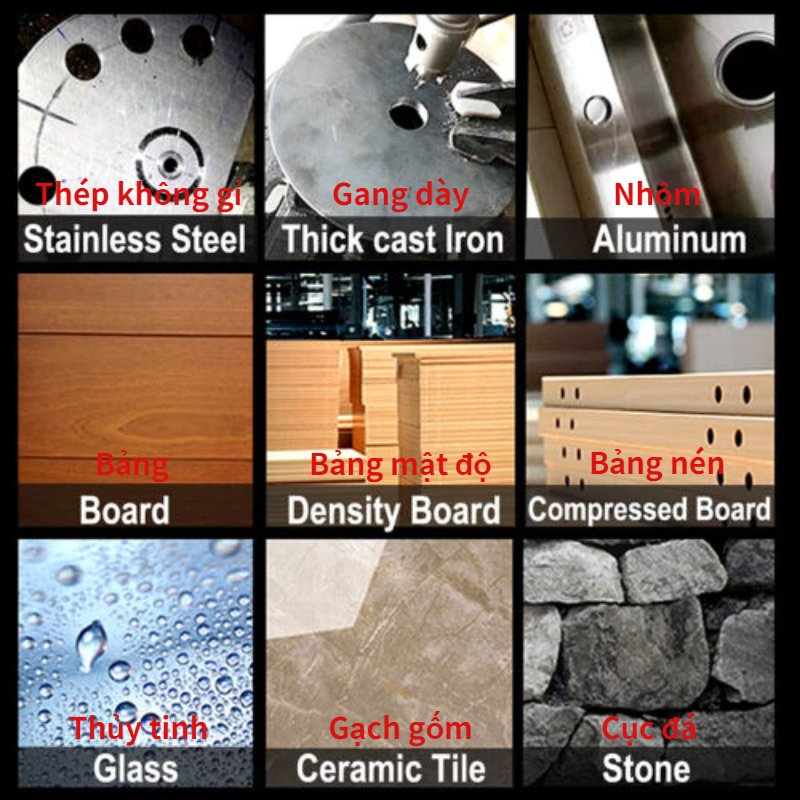 Bộ 5 Mũi KhoanCó Mũi Định Tâm, Mũi Khoét Kim Loại Thép HSS 6542 Kích Thước 16-30mm